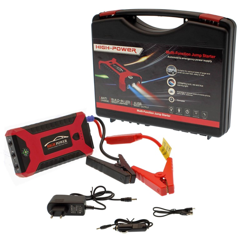 Jump Starter Φορητός Εκκινητής Μπαταρίας Αυτοκινήτου-Μοτοσυκλέτας Πολλαπλών Χρήσεων 12V High Power 