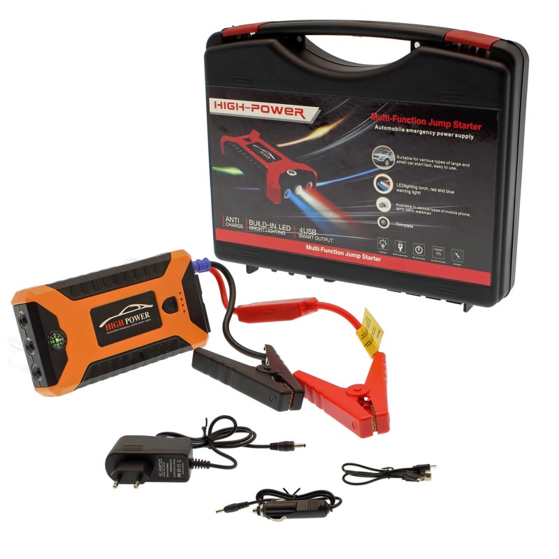 Jump Starter Φορητός Εκκινητής Μπαταρίας Αυτοκινήτου-Μοτοσυκλέτας Πολλαπλών Χρήσεων 12V High Power 