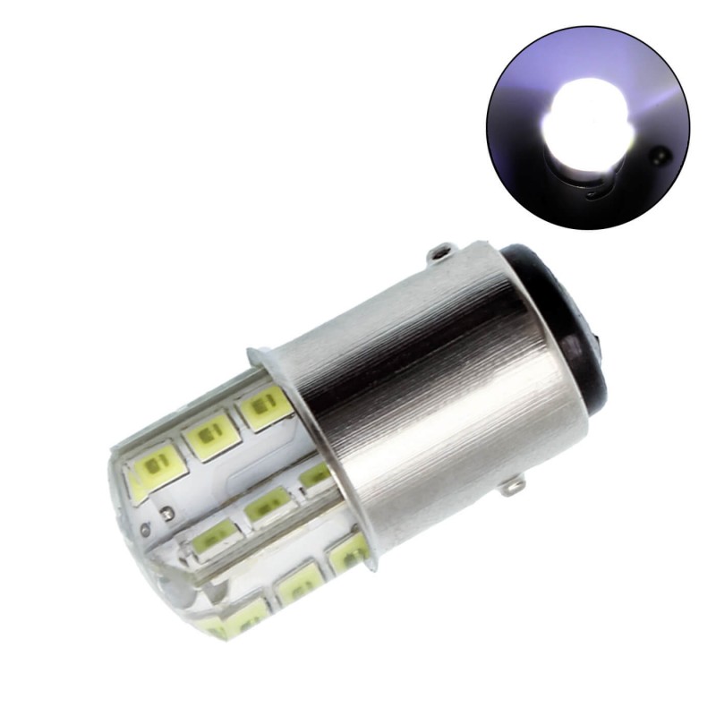 Διπολική Λάμπα LED Σιλικόνης CANBUS 1157 BAY15D 24SMD 12-24V 2W 120LM 6500K Ψυχρό Λευκό 1 Τεμάχιο MAXEED