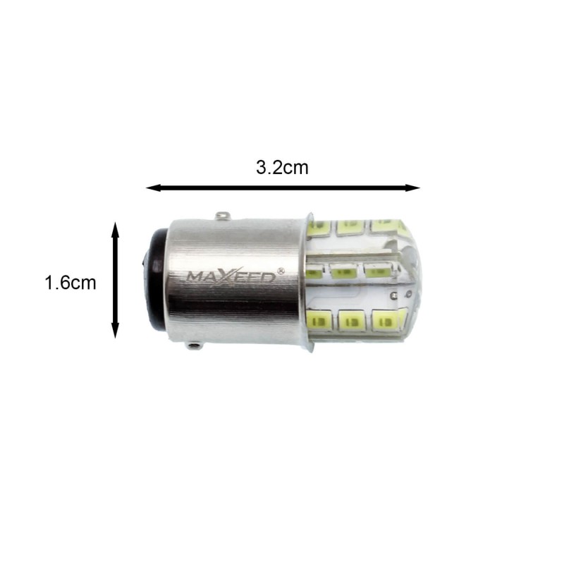 Διπολική Λάμπα LED Σιλικόνης CANBUS 1157 BAY15D 24SMD 12-24V 2W 120LM 6500K Ψυχρό Λευκό 1 Τεμάχιο MAXEED