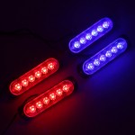 Σετ φανάρια LED κόκκινα και μπλε 6 SMD 12V/24V με 12 λειτουργίες και χειριστήριο 4 τεμαχίων IP66 OEM