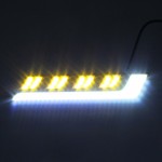 Φώτα ημέρας προβολάκια LED 5 COB 12V ψυχρό λευκό και πορτοκαλί IP65 16cm 2 τεμ. OEM