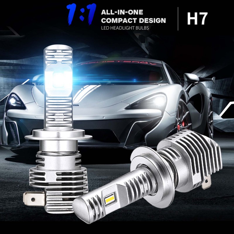 H7 LED 12V 50W 12000LM 6000K IP68 A500 N36 NOVSIGHT 2 X 25W 2 έτη εγγύηση