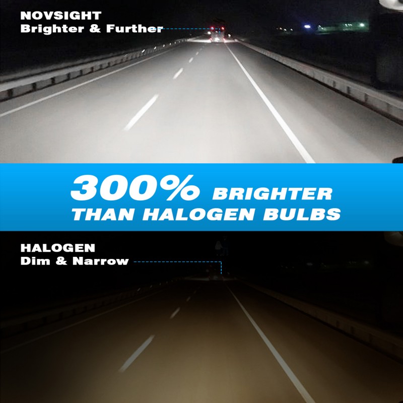 H11 LED 12V 50W 10000LM 6500K IP68 A500 N57 NOVSIGHT 2 X 25W 2 έτη εγγύηση