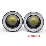 2 Χ Universal fog φώτα ομίχλης αλουμινίου LED COB Angel Eyes λευκό 2.5 ίντσες 64mm R500 IP65 OEM