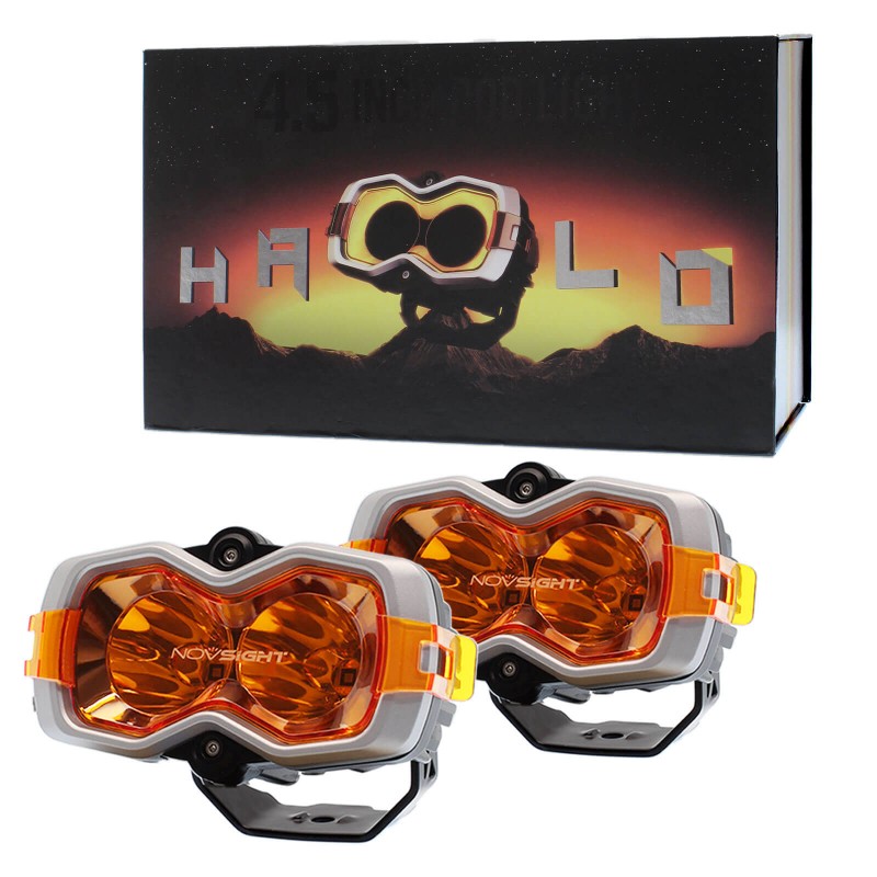 Σετ Αδιάβροχοι Προβολείς Αλουμινίου LED HALO 4.5 Inch Light Pod Pair 12-24V 35W 4600LM 6000K IP68 A500-WL8-2S NOVSIGHT 2 έτη εγγύηση