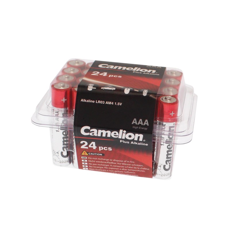 Αλκαλικές μπαταρίες AAA 1.5V 1250mAh 24 τεμάχια LR03-PB24 Camelion