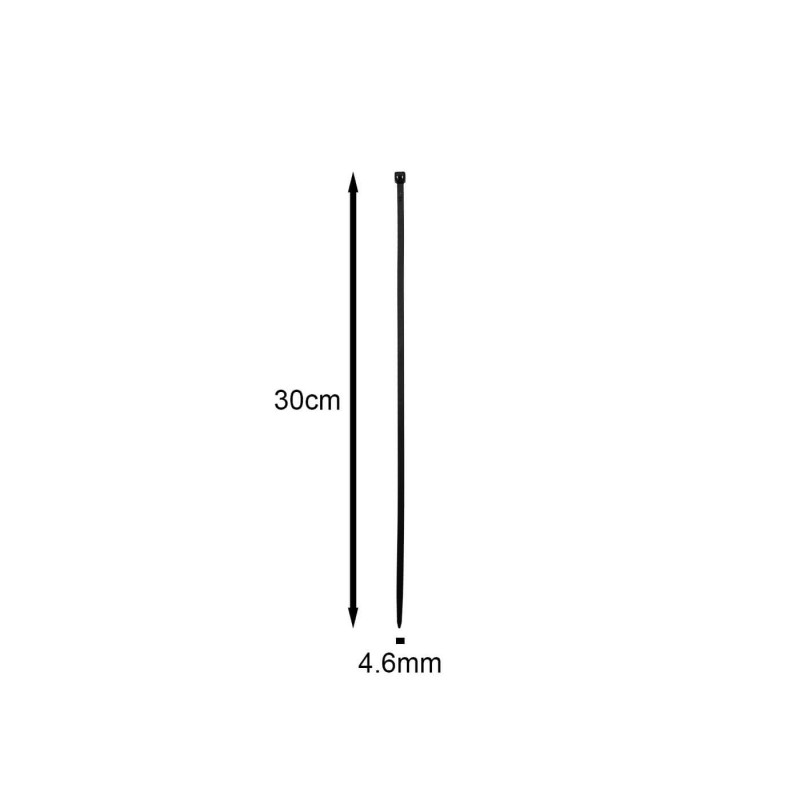 Δεματικά Καλωδίων Νάιλον 4.6x300mm Μαύρα 100 Τεμάχια HW-0329