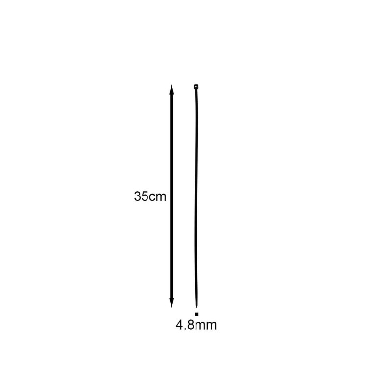 Δεματικά Καλωδίων Νάιλον 4.8x350mm Μαύρα 100 Τεμάχια HW-0327