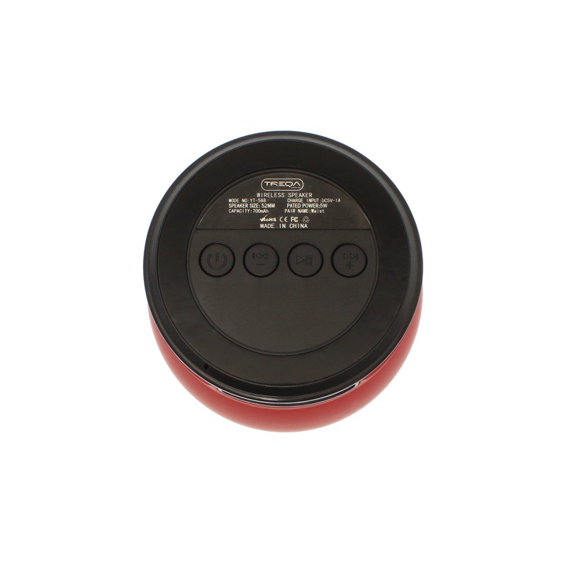 Ασύρματο Bluetooth φορητό ηχείο 5W με ραδιόφωνο και θύρα SD/TF κόκκινο YT-568 TREQA