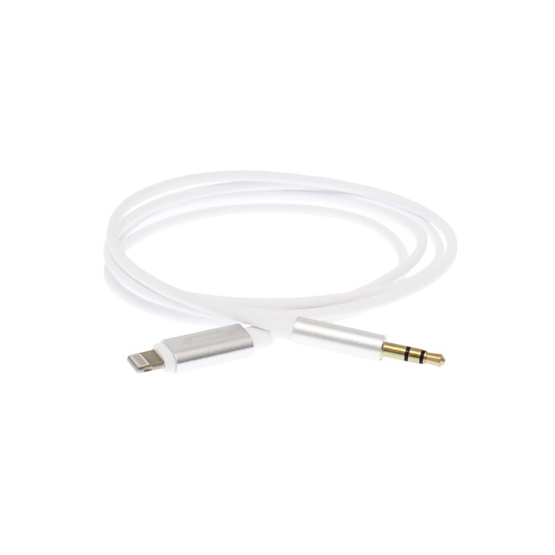 Καλώδιο ήχου gold plated 3.5mm jack αρσενικό σε Lightning αρσενικό λευκό 1m Q-A191 Andowl