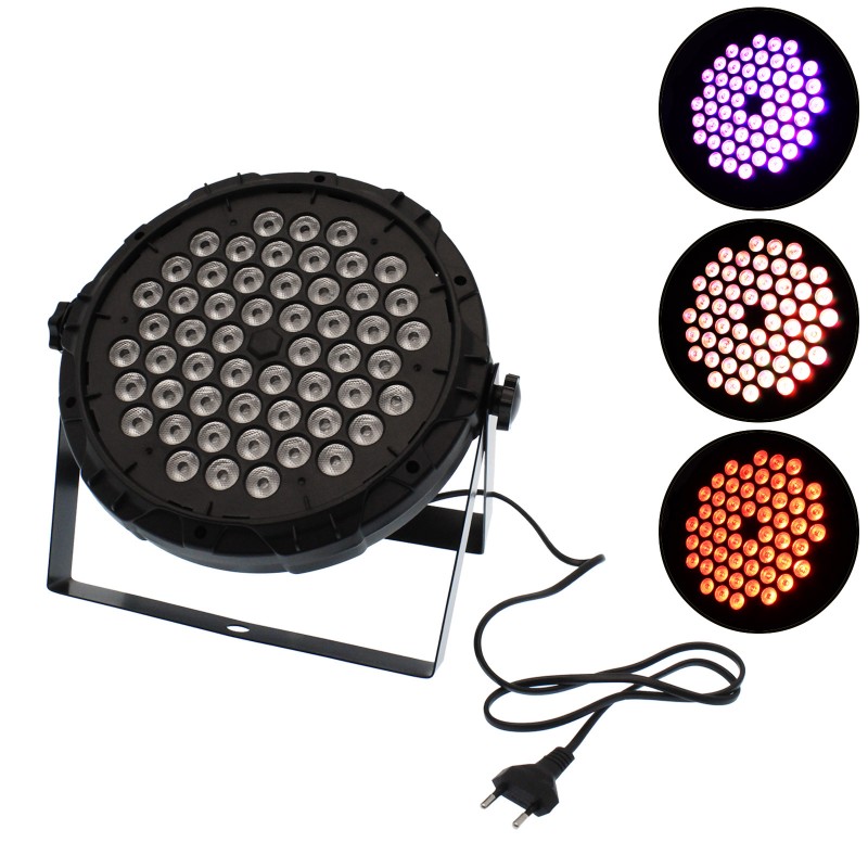 Φωτορυθμικό RGB 220V 54 SMD LED Flat Par Stage Light