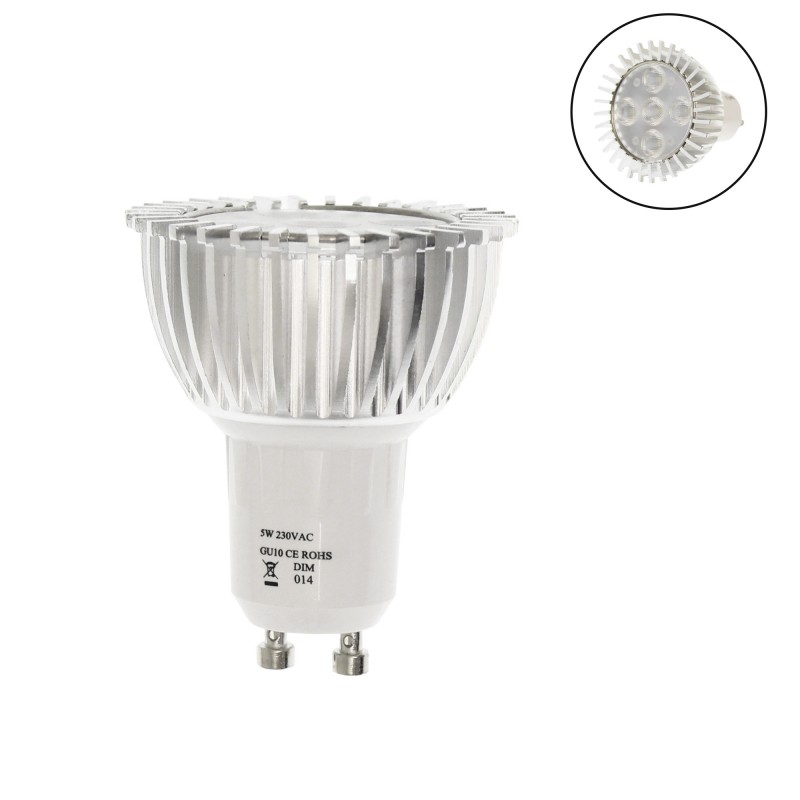 LED GU10 5 SMD 5W 220V 450LM 6000K ψυχρό λευκό spot 5W-GU10-DW