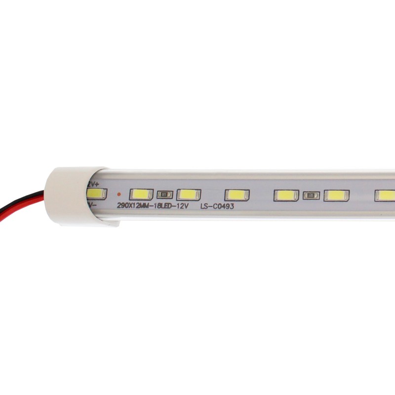 LED μπάρα με κροκοδειλάκια πλαστική 12V 7W 18 SMD 840LM 6000K ψυχρό λευκό 30 x 1.8cm OEM