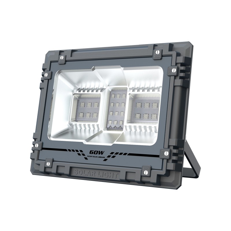 Αδιάβροχος ηλιακός προβολέας LED 60W 24 SMD RGBW IP67 με ηλιακό πάνελ και τηλεχειριστήριο MJ-AW60C