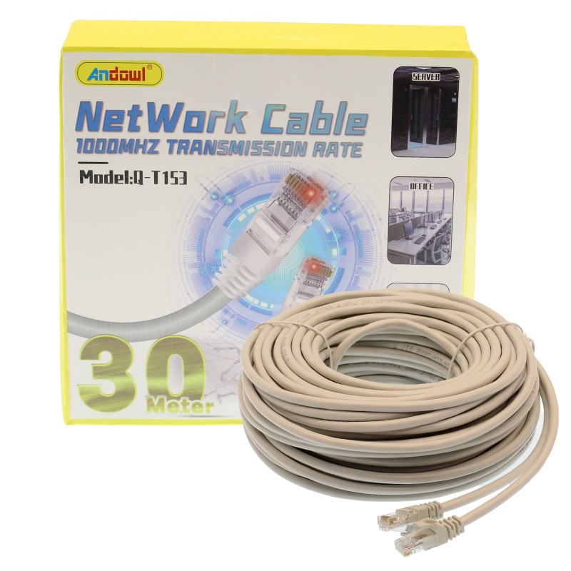 Καλώδιο Δικτύου Ethernet U/TCP Cat6 30m 1000MHz Q-T153 Andowl