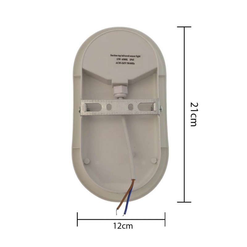 Φωτιστικό Οροφής LED με Αισθητήρα Κίνησης 15W 220V 6500K IP65 OEM